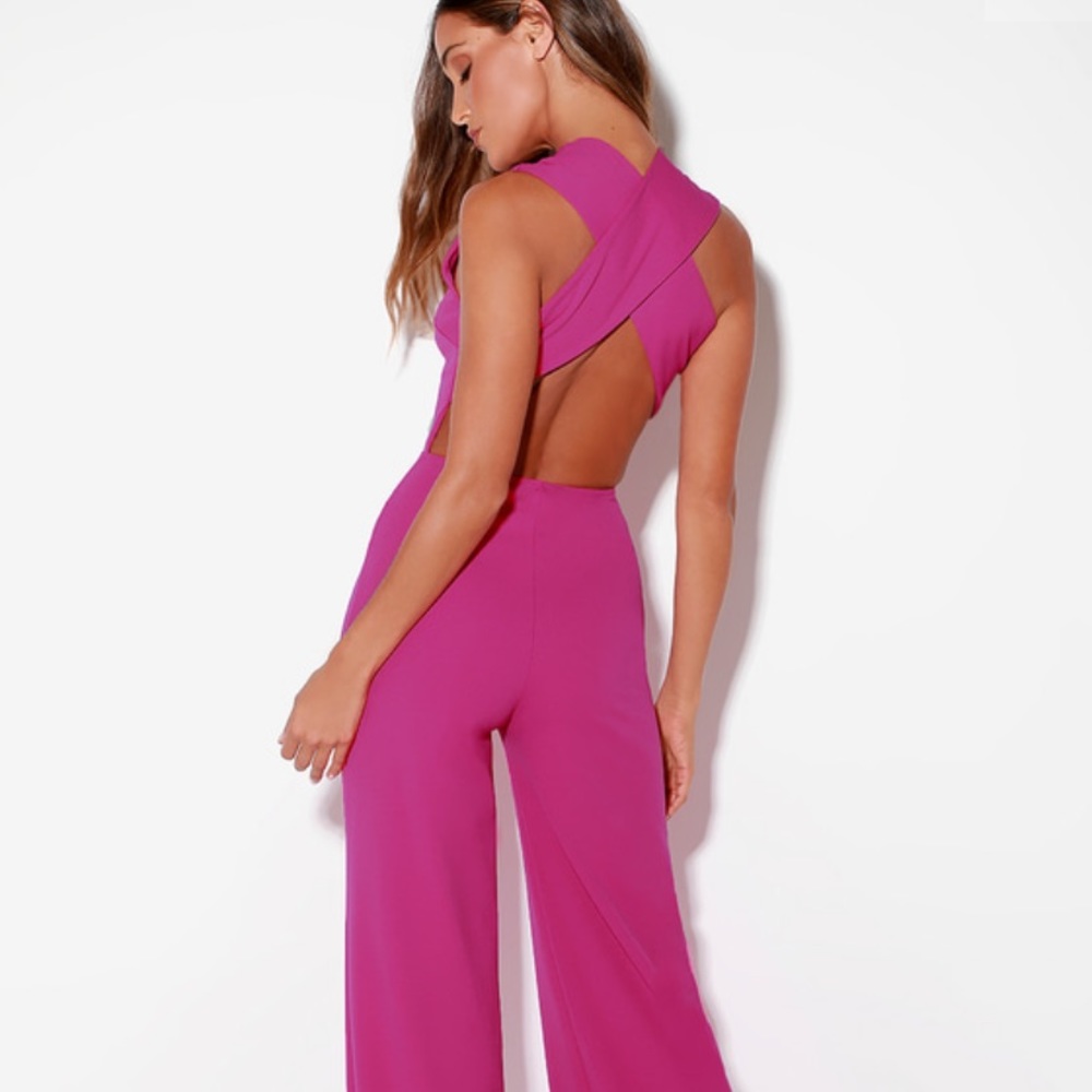 LULUs magenta jumpsuit *open back* worn once